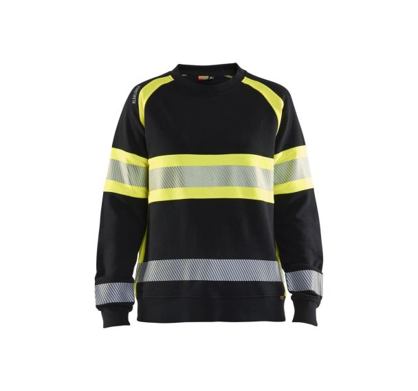 Sweat haute visibité pour femme noir et rouge fluo