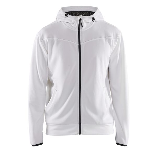 Sweat zippé à capuche blanc/gris foncé