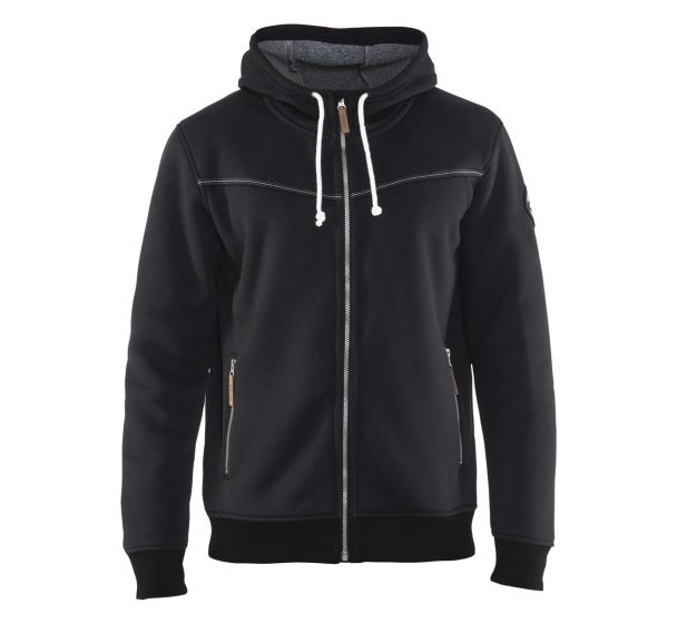 Sweat zippé à capuche doublure thermique noir