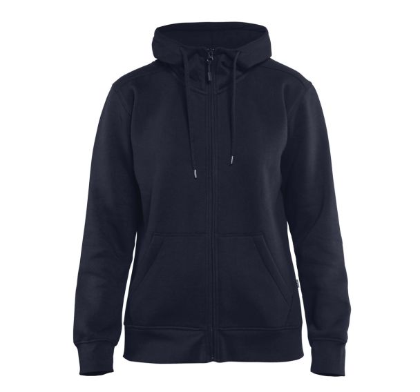 Sweat zippé à capuche femme marine
