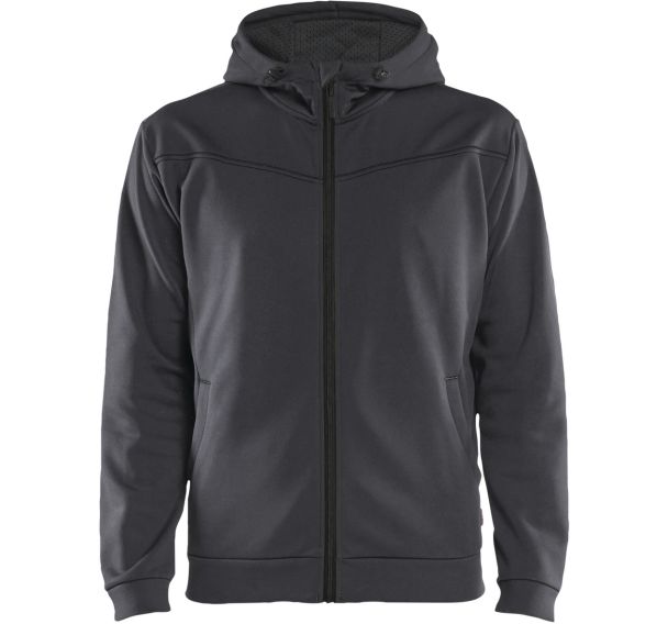 Sweat zippé à capuche gris moyen - 4XL