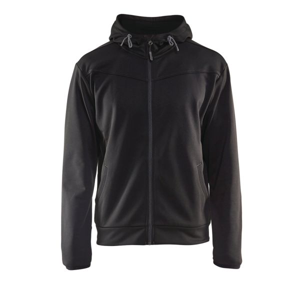 Sweat zippé à capuche noir/gris foncé
