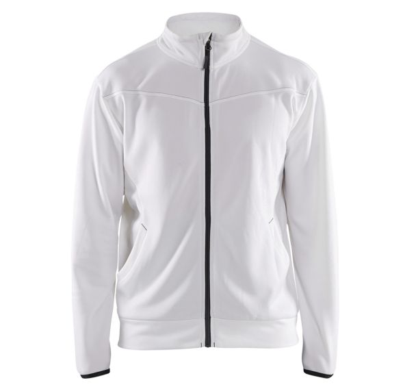 Sweat zippé blanc/gris foncé