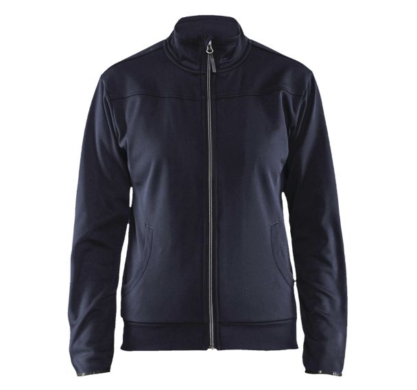 Sweat zippé femme marine foncé/noir