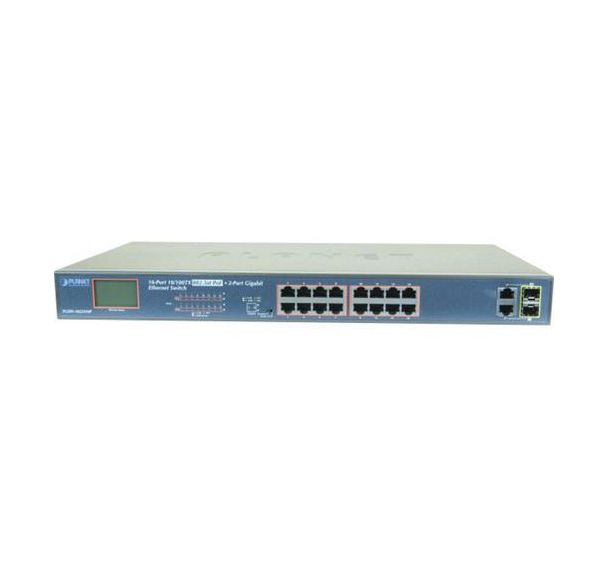Switch 16P PoE+ 300W, écran LCD, 2G et 2SFP