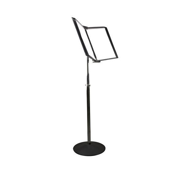 Système de présentation sur pied métal - 10 poches A4 - noir