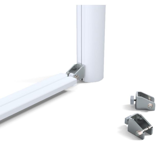 Système de relevage de filet alu pour buts de foot à 11 rect 20x80mm