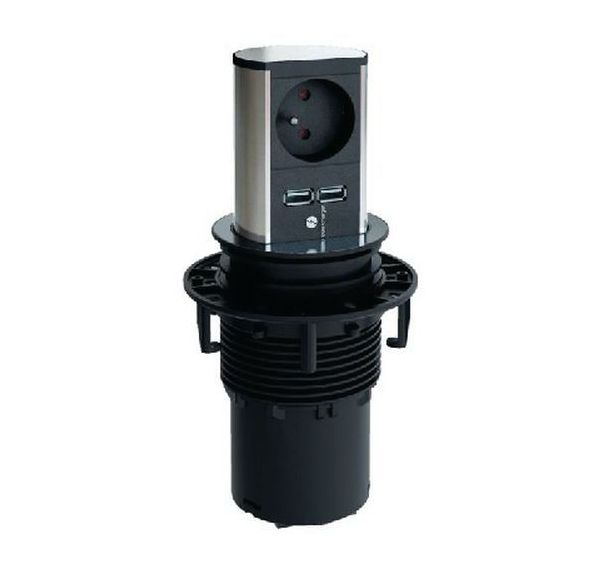 Système multiprise encastrable USB double chargeur Elevator