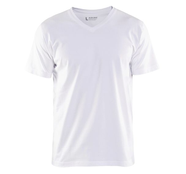 T-Shirt col en V blanc
