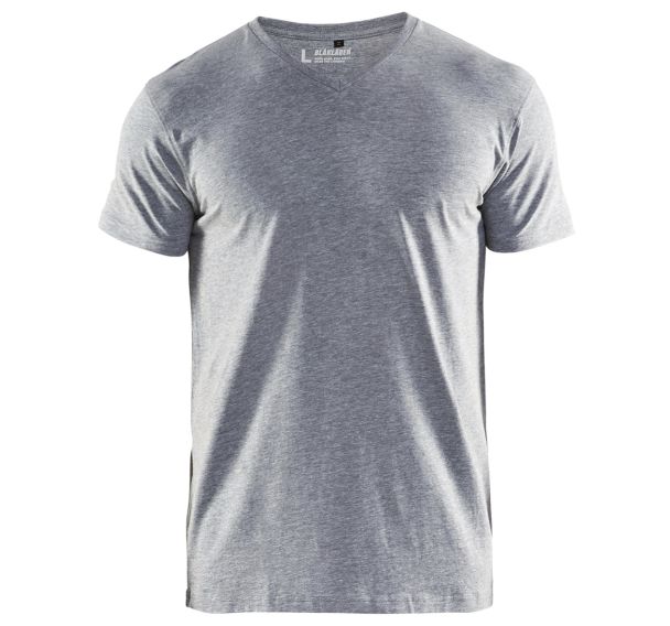 T-Shirt col en V gris