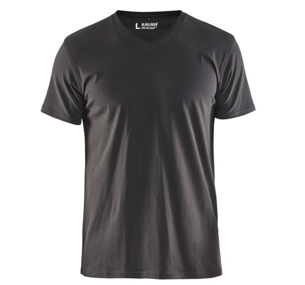 T-Shirt col en V gris foncé