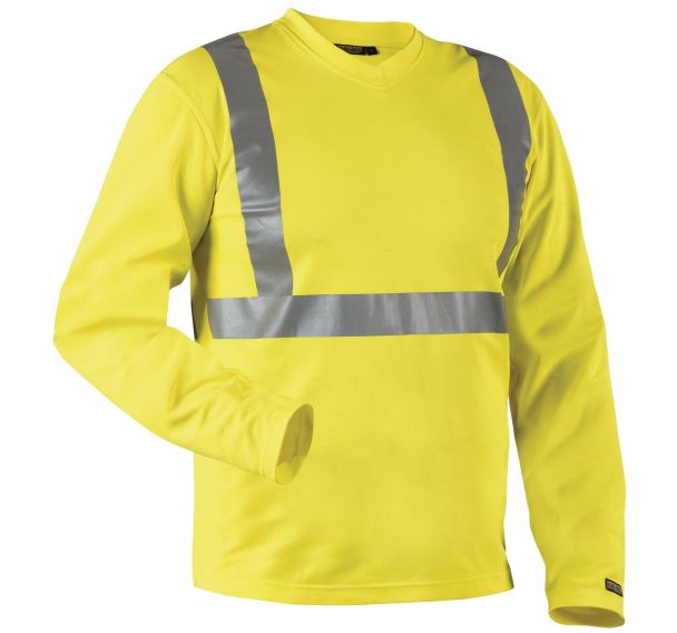 T-Shirt manches longues haute visibilité col en V anti-odeur jaune