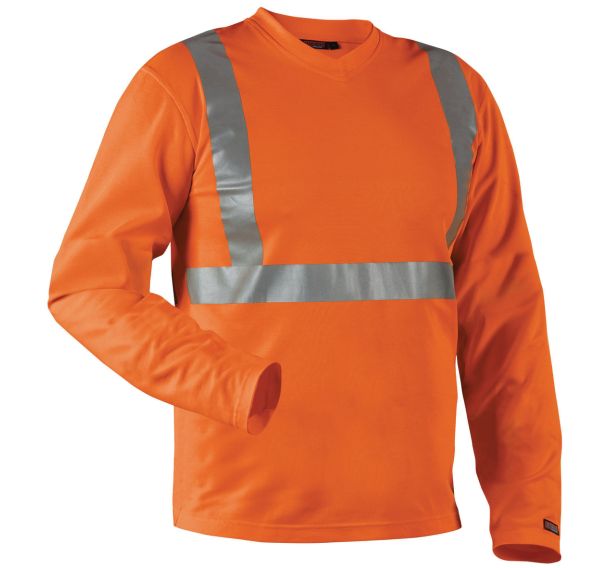T-Shirt manches longues haute visibilité col en V anti-odeur orange