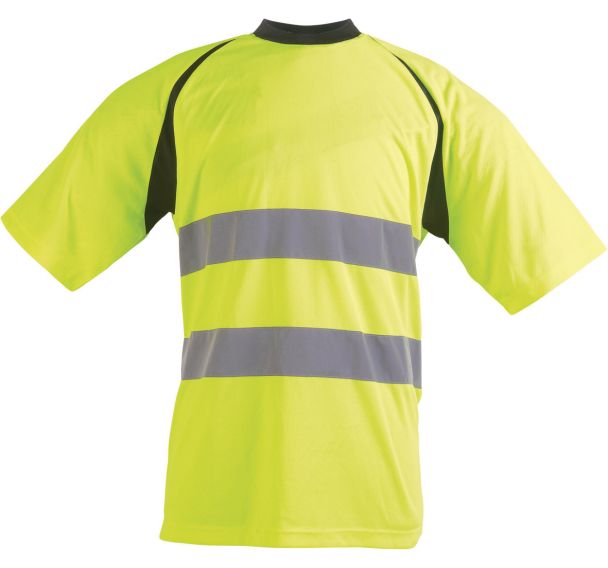 T-shirt en tricot pur polyester col rond bicolore - Singer