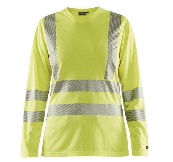 T-shirt haute visibilité manches longues femme jaune fluorescent