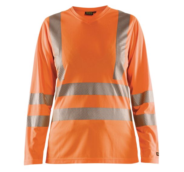 T-shirt haute visibilité manches longues femme orange fluorescent