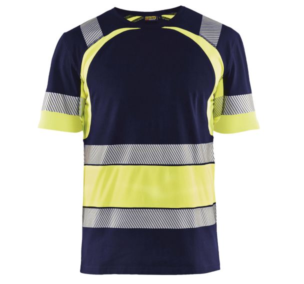 T-shirt haute visibilité marine/jaune fluorescent
