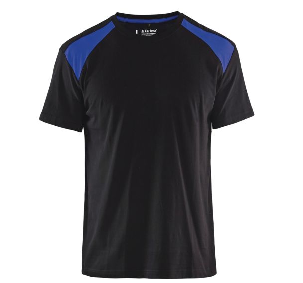 T-shirt noir/bleu roi
