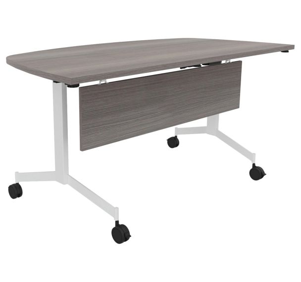Table 1/2 lune abattante Eureka 160 x 70 cm + voile de fond Buronomic