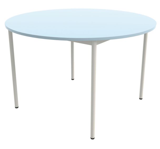 Table 4 pieds droits ronde Ø 120 cm stratifié ABS