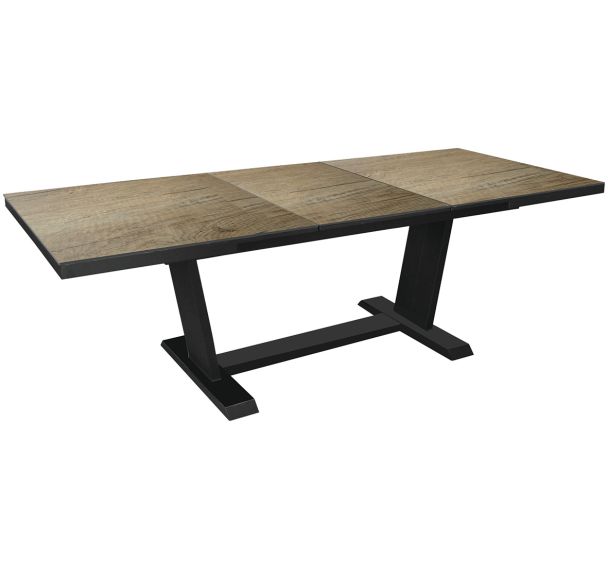 Table AMBER 180/240 x 100 x 76 HPL/alu - chêne/graphite