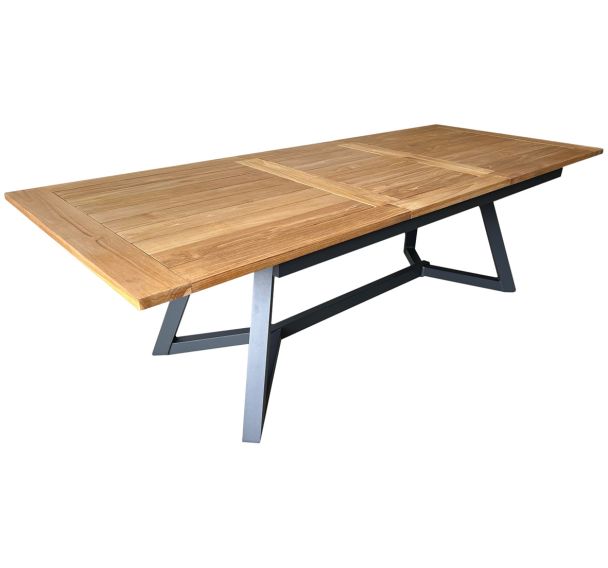 Table Agira 180/240 x 100 cm - teck/graphite