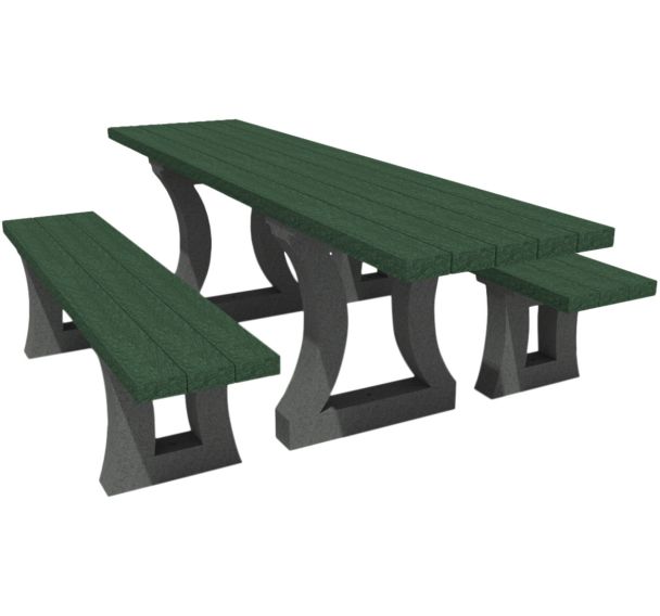 Table Arizona PMR avec 2 banquettes plastique recyclé Espace urbain