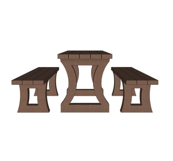 Table Arizona avec 2 banquettes plastique recyclé Espace Urbain