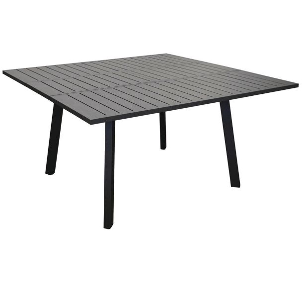 Table Barcelona 100/145x145 cm châssis graphite/plateau graphite