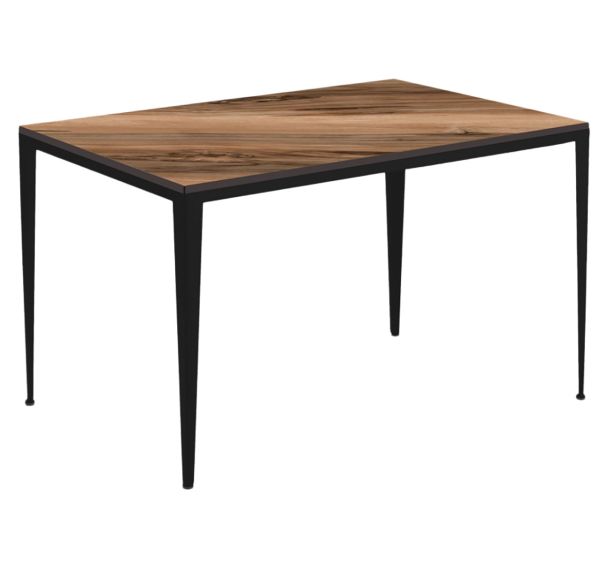 Table Bolonia rectangulaire strat. compact piètement acier