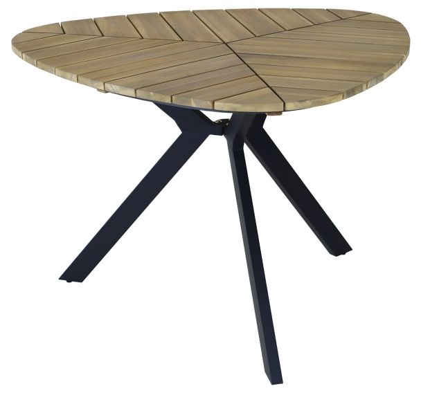 Table Botania triangulaire 110 cm acacia/acier - graphite
