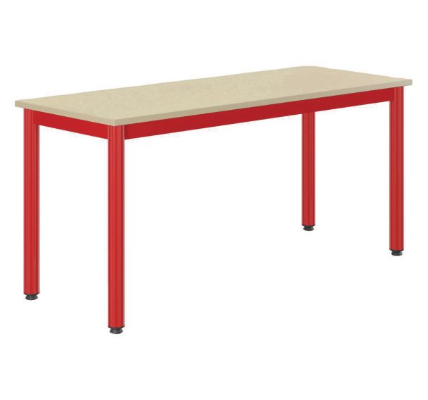 Table Carélie 130x50cm fixe méla coq oeuf chants polypro. - Mobidecor