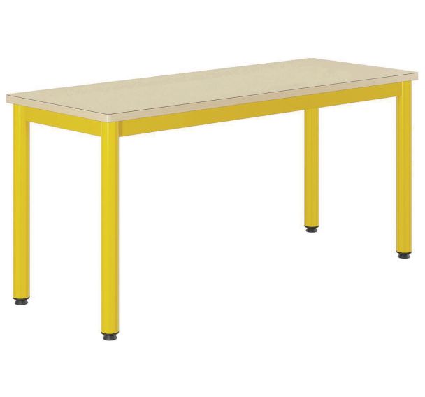 Table Carélie 130x50cm fixe strat coq oeuf chants alaisés - Mobidecor
