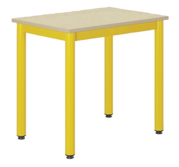 Table Carélie 70x50cm fixe méla coq oeuf chants polypro - Mobidecor