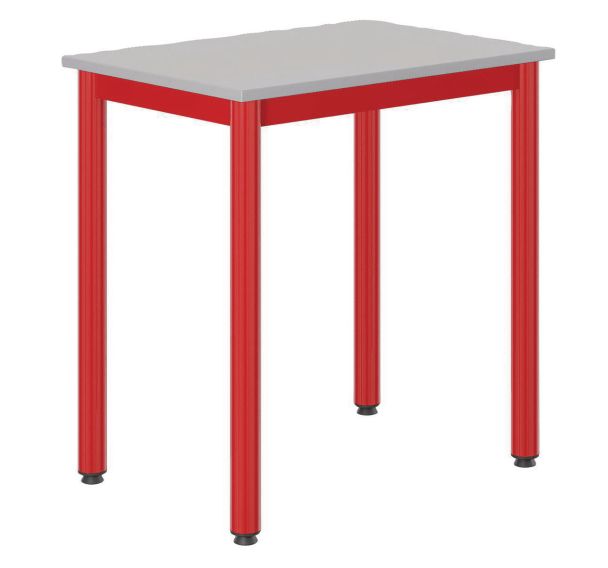 Table Carélie 70x50 cm fixe méla gris chants polypropylène - Mobidecor