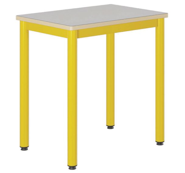 Table Carélie 70x50 cm fixe stratifié gris chants alaisés - Mobidecor