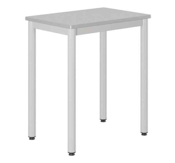 Table Carélie 70x50cm fixe stratifié gris chants polyurét. - Mobidecor