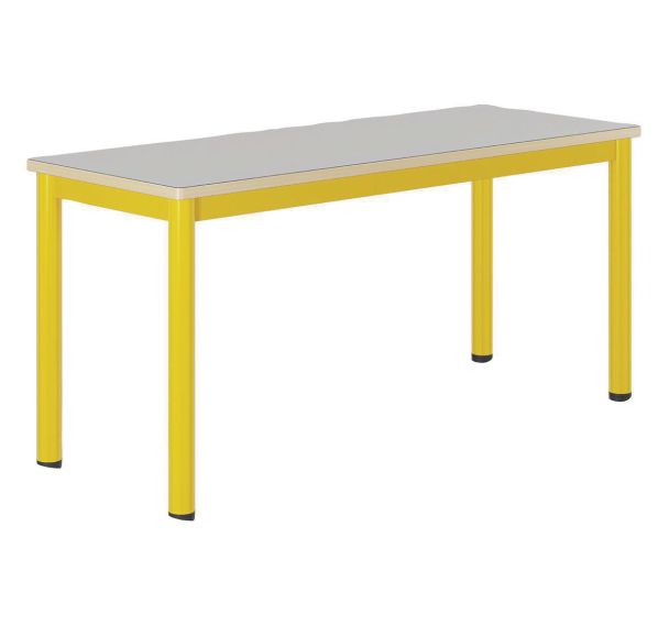 Table Carélie mobile 130x50 cm strat. gris chants alaisés - Mobidecor