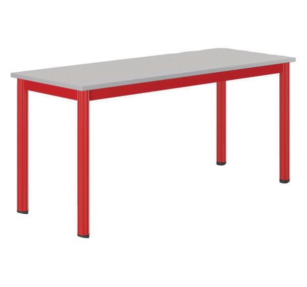 Table Carélie mobile 130x50 cm méla gris chants polypro. - Mobidecor