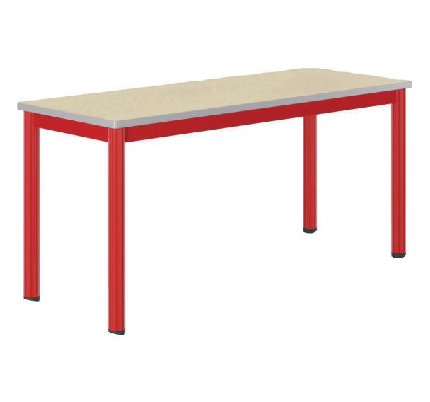Table Carélie mobile 130x50cm stra coq oeuf chts polyurét. - Mobidecor