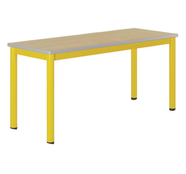 Table Carélie mobile 130x50cm strat hêtre chants polyurét. - Mobidecor