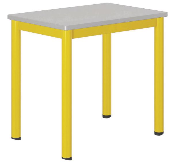 Table Carélie mobile 70x50cm strat. gris chts polyuréthane - Mobidecor