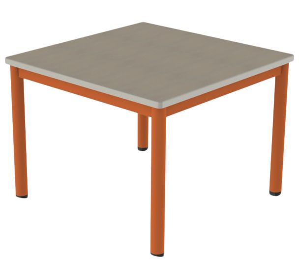 Table Carélie mobile 80 x 80 cm 4 pieds stratifié polyuréthane Mobidecor
