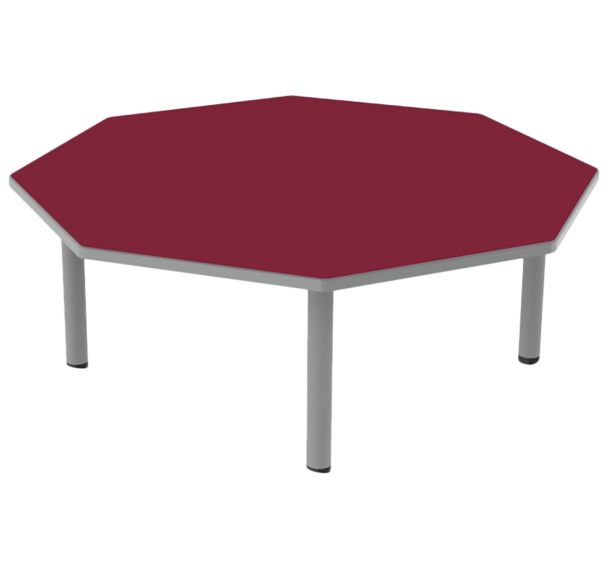 Table Carélie mobile octogonale Ø120 cm 4 pieds strat polyuréthane Mobidecor