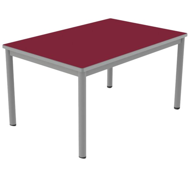 Table Carélie mobile rectangulaire 4 pieds stratifié polyuréthane Mobidecor