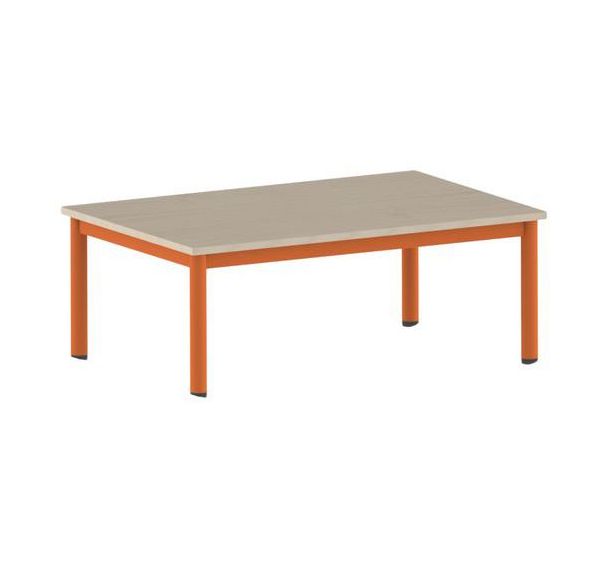 Table Carélie rectangulaire 120 x 80 cm mobile 4 pieds stratifié
