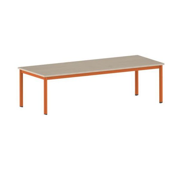 Table Carélie rectangulaire 200 x 80 cm mobile 4 pieds stratifié
