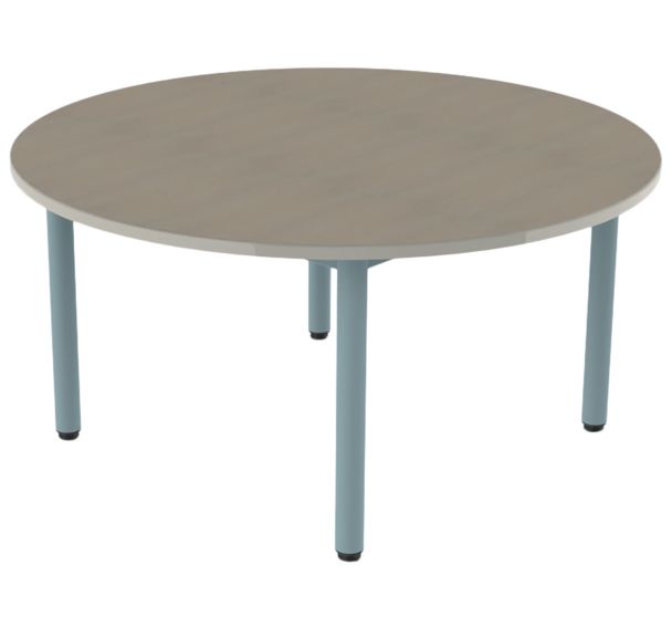 Table Carélie ronde Ø120 cm 4 pieds stratifié polyuréthane Mobidecor