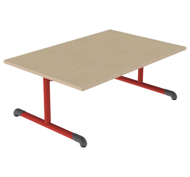 Table Chloé rectang. dégagement latéral, plateau hêtre - Mobidecor