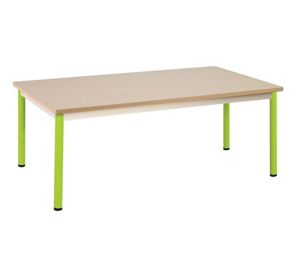 Table Chloé rectangulaire, plateau beige, 4 pieds - Mobidecor